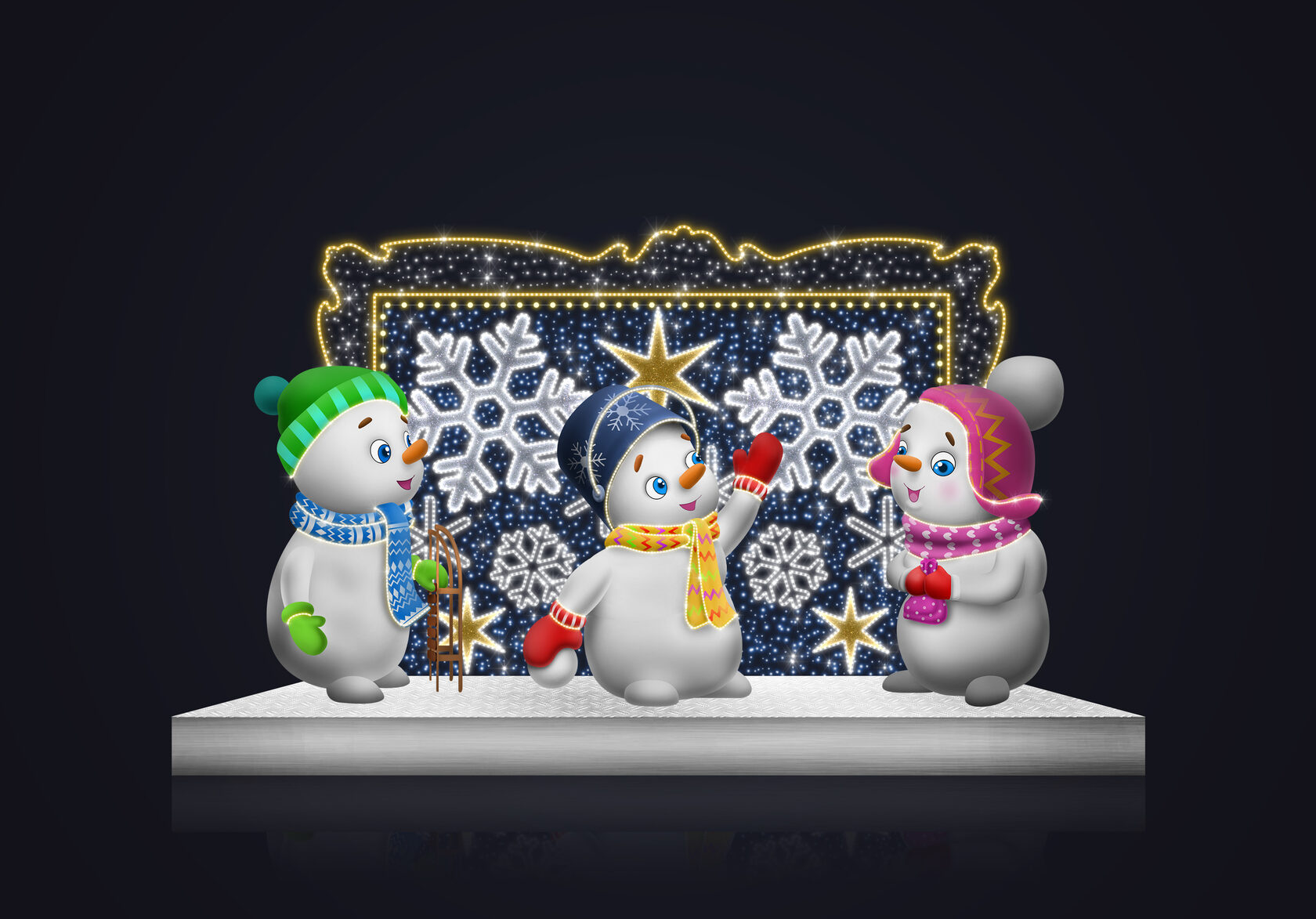 Композиция снеговички — изображение 2