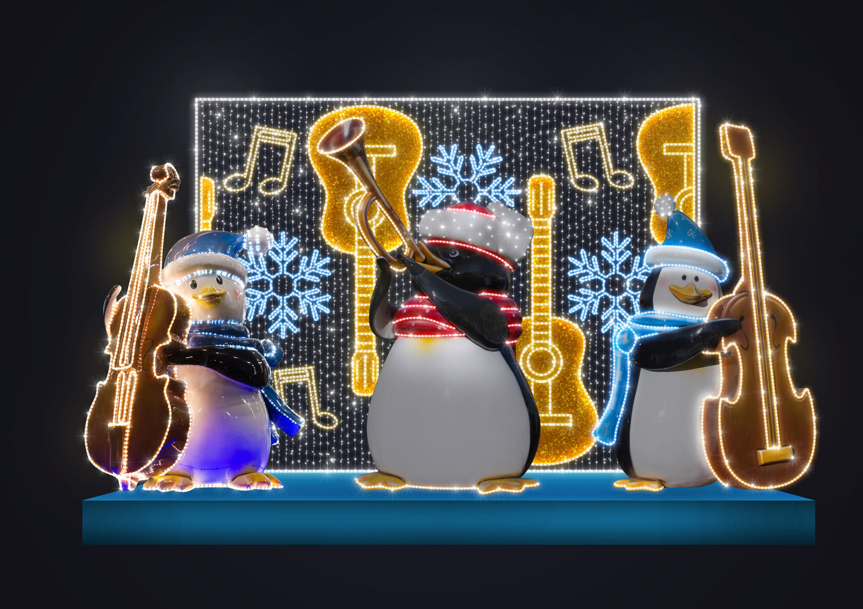 Композиция "Пингвины с инструментами"