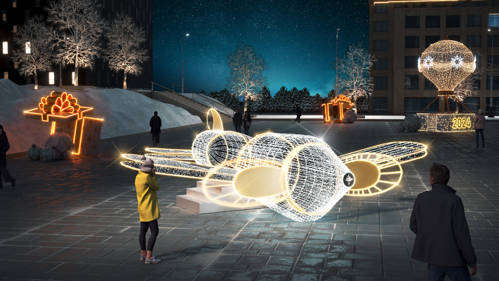 Самолет светодиодный