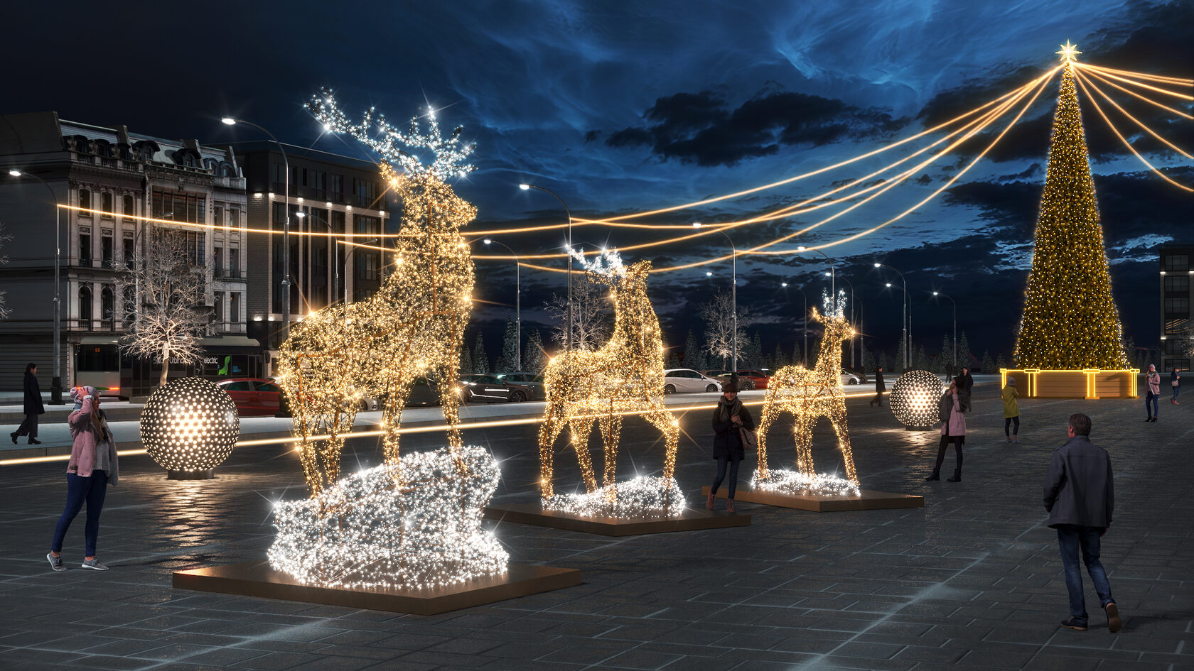 Олень светодиодный