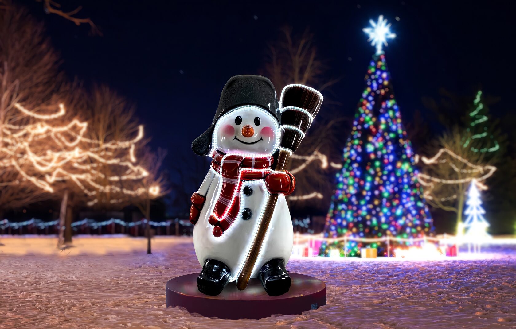 Снеговик с метлой