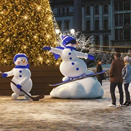 Снеговики из стеклопластика